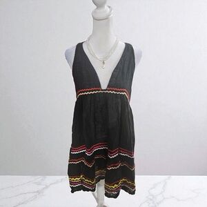 Linen Muche et Muchette Black Sleeveless cover up/dress Size Small